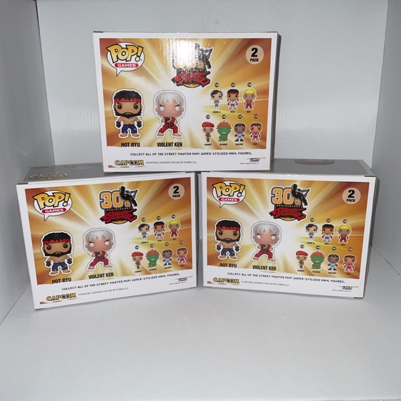 Funko STREET FIGHTER HOT RYU AND VIOLENT KEN NIB EXCLUSIVE POP PRICE FIRM - Picture 3 of 6